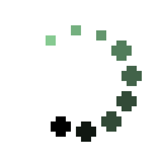 A pixelated loading circle